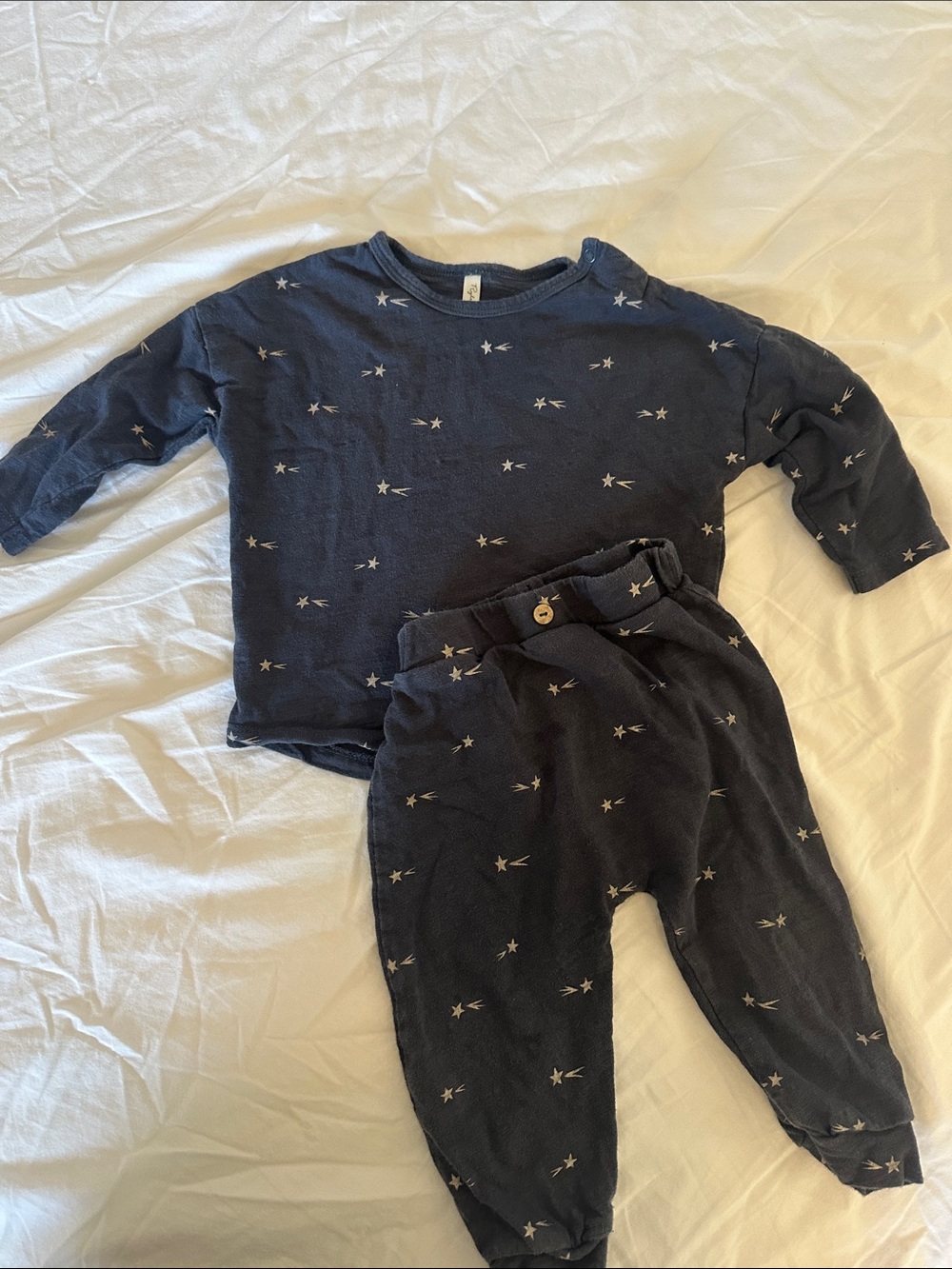 Rylee & Cru Navy Star Print Baby Top & Pants Set 6-12 months